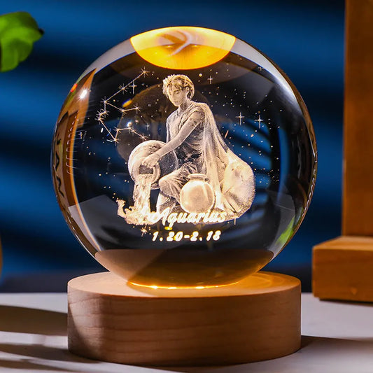 Amazing crystal ball with 3D Constellation zodiac